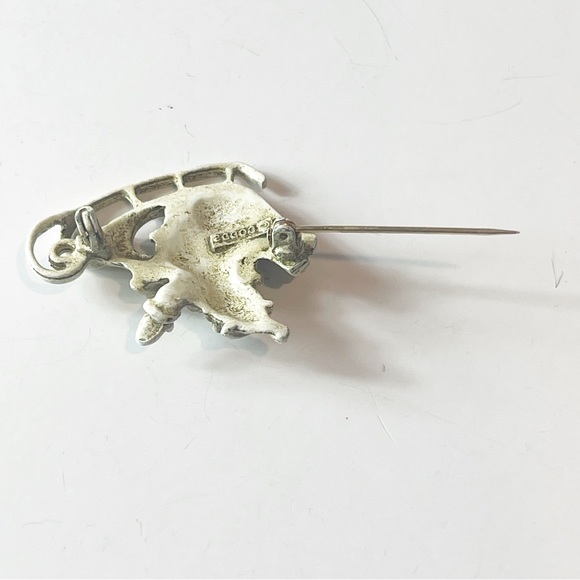 Vintage 70s Signed Dodds Christmas Pin Brooch Enamel Red Rhinestone Santa Sleigh - Picture 4 of 6